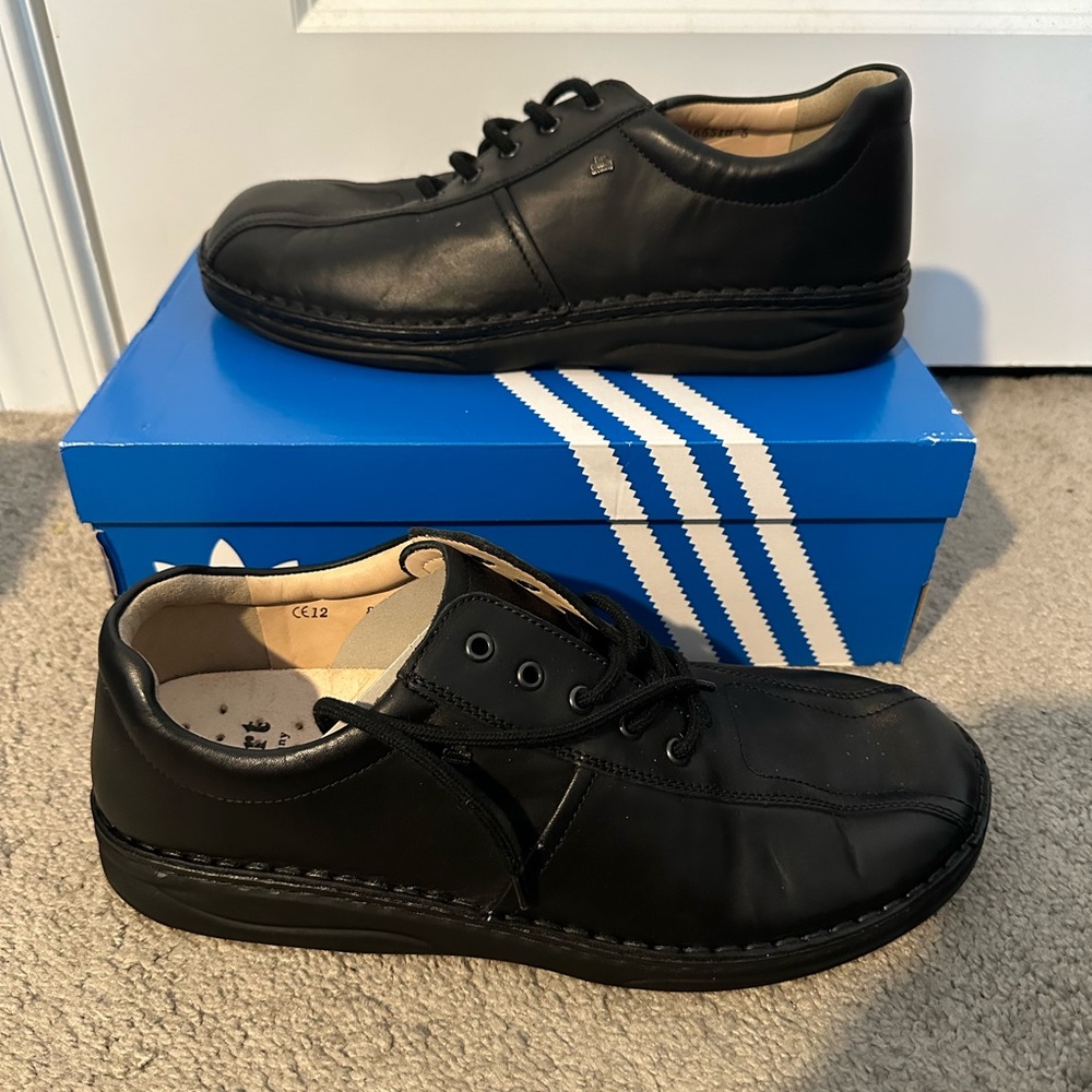 Finn Comfort Men's Shoes NWOT Dijon Black Leather Lace Up Size 12